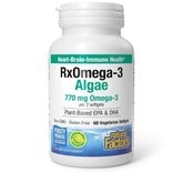Natural Factors RxOmega-3 Algues – bouteille de gélules pour un apport oméga-3 végan et durable.