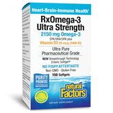 RxOmega-3 Natural Factors, bouteille visible, soutien potentiel pour le bien-être quotidien.