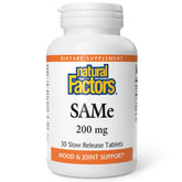 Natural Factors SAMe 200 mg – boîte de comprimés avec potentiel soutien de l'humeur