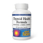 Bouteille Natural Factors Thyroid Health Formula, soutien naturel pour l'énergie quotidienne.