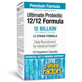 Bouteille Natural Factors Ultimate Probiotic prête pour un soutien digestif quotidien.