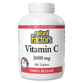 Natural Factors Vitamine C Time Release – bouteille prête à soutenir le système immunitaire.