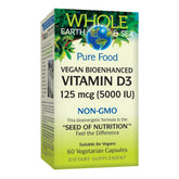 Natural Factors Vitamine D3 – bouteille véganes, soutien des os