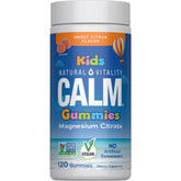 Natural Vitality CALM: bouteille de bonbons gélifiés pour enfants, plaisir et détente potentielle.
