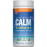 Natural Vitality Calm Magnésium Gommes bouteille orange prête à la détente rapide