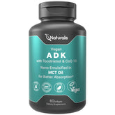Naturalis Vegan ADK CoQ-10 – bouteille prête favorisant l’absorption des vitamines liposolubles