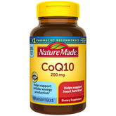 Nature Made CoQ10 200 mg – flacon de gélules, soutien potentiel du cœur.
