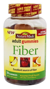 Gommes Nature Made Fibres Fruits - bouteille: source pratique de fibres et saveur fruitée