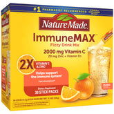 Nature Made ImmuneMAX stick orange : apport rapide de vitamine C et zinc pour le quotidien.