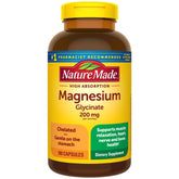 Nature Made Magnésium Glycinate – flacon prêt pour le soutien musculaire et l’énergie quotidienne.
