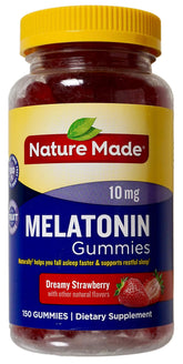 Nature Made Mélatonine 10 mg, gommes saveur fraise, parfaites pour le sommeil