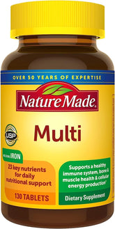 Nature Made Multi Complete, boîte et étiquette visibles, présentation pratique pour démarrer votre journée.