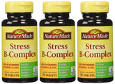 Nature Made Stress B Complex en bouteille, soutien immunitaire et énergie quotidienne.