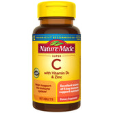 Nature Made Super C bouteille etiquette : soutien potentiel du système immunitaire avec vitamine C