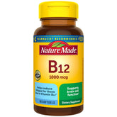 Nature Made Vitamine B12 1000 mcg – bouteille montrant le conditionnement pratique et énergie potentielle