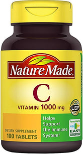 Nature Made Vitamine C 1000 mg – tablettes visibles, soutien immunitaire potentiel au quotidien.
