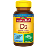 Nature Made Vitamine D3 10000 UI – bouteille gélules, soutien osseux potentiel