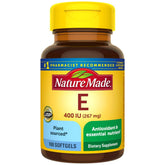 Nature Made Vitamine E végétale – bouteille softgels facile à avaler au quotidien