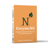 Nature M.D. Enzyme365: bouteille-pilules pour une digestion plus fluide après le repas.