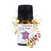 Nature Packaged Clary Sage, flacon en verre, aromathérapie apaisante à domicile.