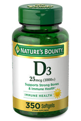 Nature's Bounty Vitamine D3, bouteille de gelules molles, soutien l absorption du calcium