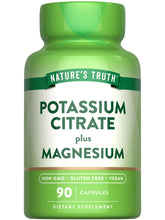 Nature's Truth capsules citrate potassium dans une bouteille prête à l'emploi pour une supplémentation quotidienne.