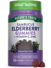 Nature's Truth Gommes Sureau Noir, bouteille avant, goût fruité et pratique