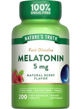 Nature's Truth Mélatonine, bouteille dissolution rapide, rituel du soir au goût framboise naturel