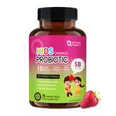 Nature Target comprimés masticables probiotiques pour enfants, saveur fraise, soutien digestif potentiel.