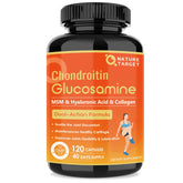 NATURE TARGET Glucosamine Chondroitine en bouteille: soutien articulations et mobilité au quotidien.