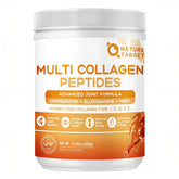 Poudre Nature Target Multi-Collagène dans la bouteille, soutien articulations et peau éclatante.