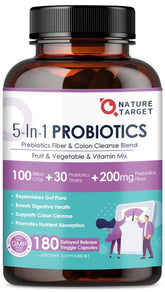 Nature Target Probiotiques - bouteille: soutien digestif quotidien et équilibre intestinal.