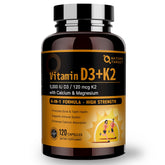 NATURE TARGET Vitamine D3 K2 - bouteille avec gélules pour os solides