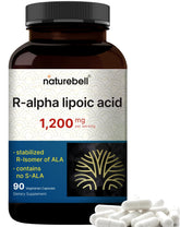 NatureBell Acide R-α-lipoïque bouteille: antioxydant universel pour le quotidien.