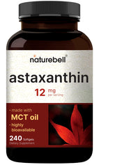 NatureBell Astaxanthine – gélules molles dans la bouteille pour une utilisation pratique.