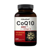 NatureBell CoQ10 Omega-3: capsules pour énergie potentielle et soutien cardiaque.