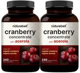 NatureBell canneberge-acerola en bouteille, accessoire pratique pour une routine journalière.