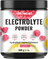 NatureBell Électrolytes poudre sans sucre 500 g – hydratation naturelle et efficace.