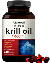 NatureBell huile krill antarctique en bouteille pour l’apport en oméga-3.