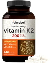 NatureBell K2 MK4 MK7 - bouteille illustrant le complément pour la santé des os