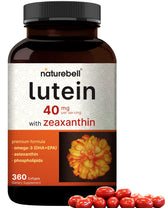 NatureBell lutéine 40 mg et zéaxanthine — bouteille pratique pour la santé visuelle.