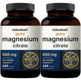 NatureBell magnésium citrate 500mg capsules – ingestion facile et dosage pratique