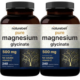 NatureBell magnésium glycinate 500 mg – bouteille, soutien potentiel au quotidien.