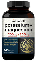 NatureBell potassium magnésium: bouteille d'électrolytes avec capsules faciles à avaler pour l'hydratation