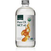 Naturel Force Huile MCT C8, bouteille en verre, régime keto.