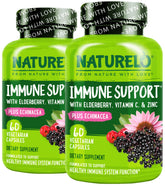 Naturelo Immune Support, bouteille-avant: soutien naturel au quotidien.