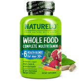 Naturelo Multivitamine Homme50+ — bouteille montrant le complément végétal pour l'énergie.