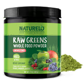 Naturelo Poudre Verte Crue dans l'emballage, énergie naturelle et nutrition intégrée.