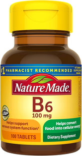 Nature Made Vitamine B-6 100 mg, tablettes en bouteille, soutien d'énergie potentiel