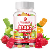Gummies D3K2 Natures Aid en bouteille facile à prendre chaque jour